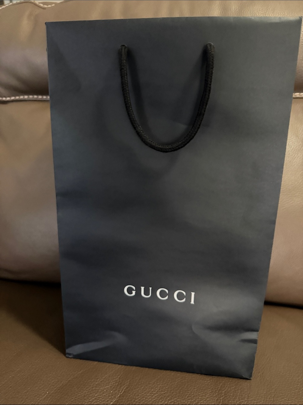 Gucci Black Paper Shopping Bag with Rope Handles
